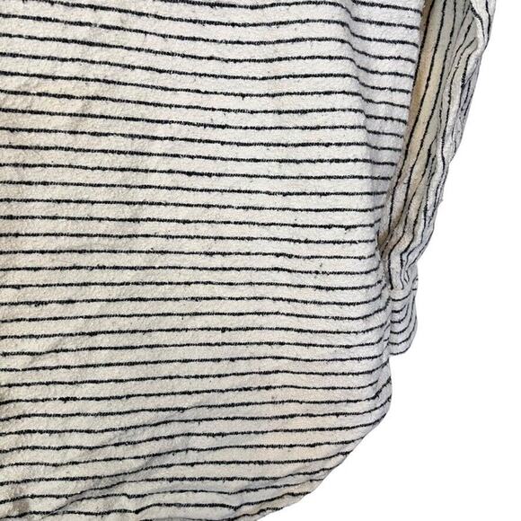 Madewell Flannel Oversized Ex Boyfriend Button Down Shirt Mick Stripe Ivory sz M - Picture 11 of 16